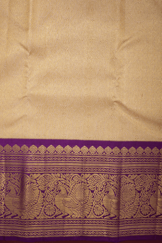 Zari Border In Brocade Light Tan Kanchipuram Silk Saree