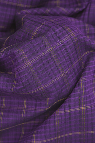 Checks Design Purple Mangalagiri Cotton Saree