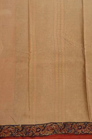 Printed Silk Saree In Tan Brown With Paisley Design