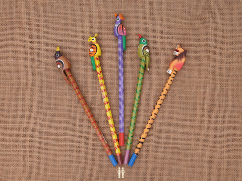 Wooden Pencil Set Of 5 For Kids