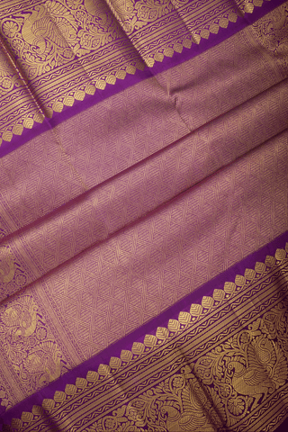 Zari Border In Brocade Light Tan Kanchipuram Silk Saree