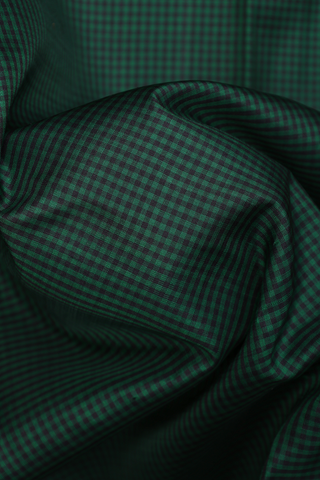 Small Checks Design Green And Black Kanchipuram Silk Saree