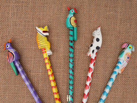 Wooden Pencil Set Of 5 For Kids