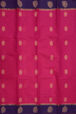 Threadwork Motifs Magenta Kanchi Cotton Saree