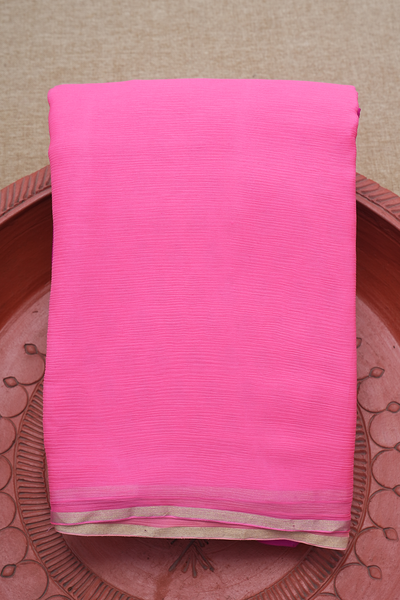 Magenta Pink Casual Wear Printed Chiffon Saree SARV161374