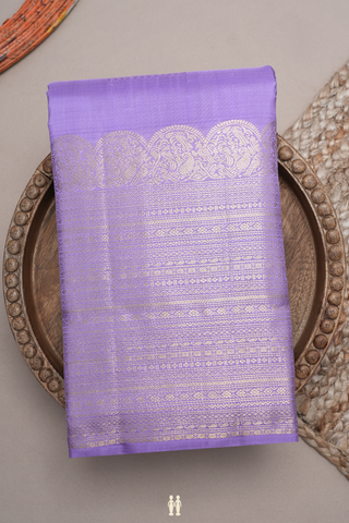 Zari Motifs Lavender Kanchipuram Silk Saree