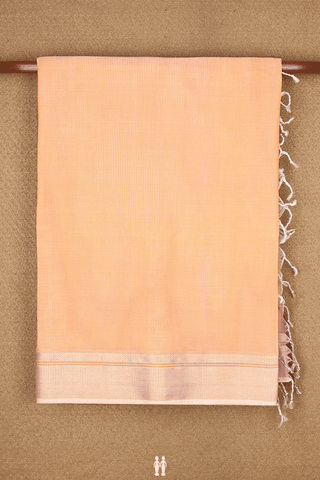 Zari Border Pastel Orange Maheswari Silk Cotton Saree