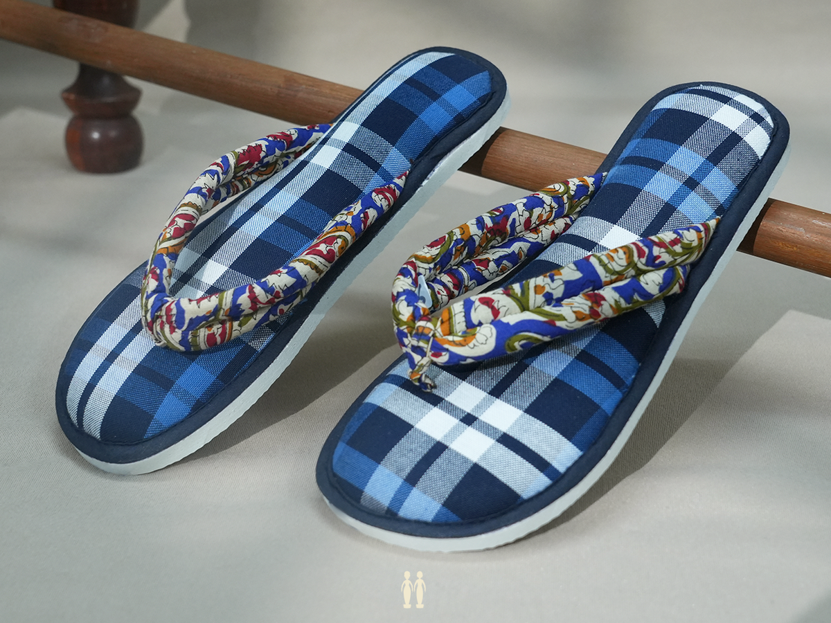 Checks Design Multicolor Cotton Slippers