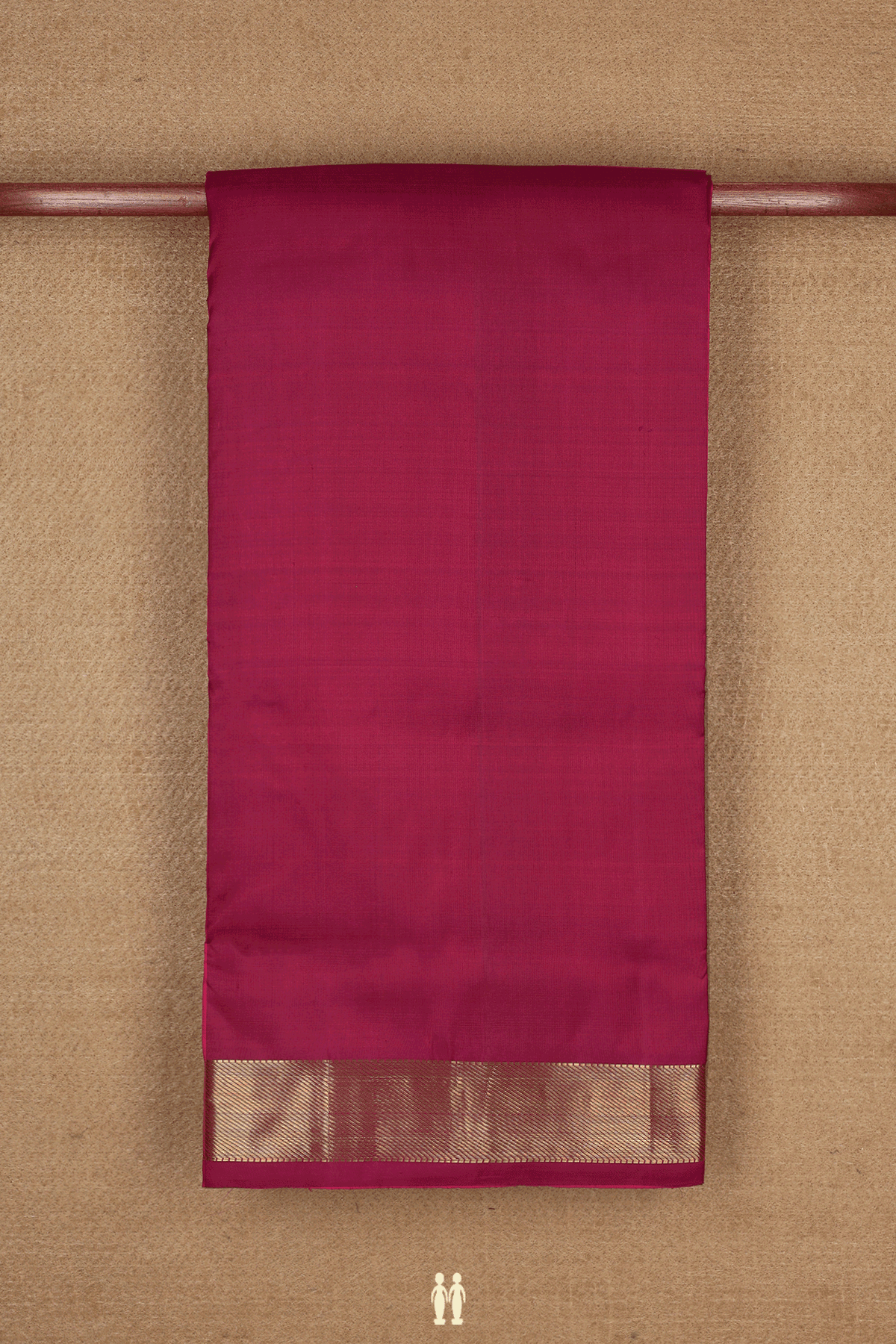 Nine Yards Silk Saree In Mulberry Red With Twill Weave Border