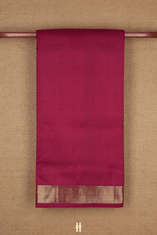 Nine Yards Silk Saree In Mulberry Red With Twill Weave Border