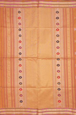 Soft Silk Saree In Yam Yellow With Zari Buttis