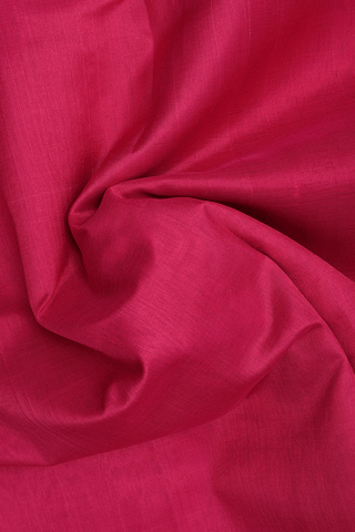 Chevron Zari Border Magenta Traditional Silk Cotton Saree