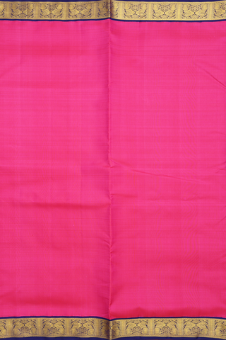 Peacock Border Plain Magenta Nine Yards Silk Saree