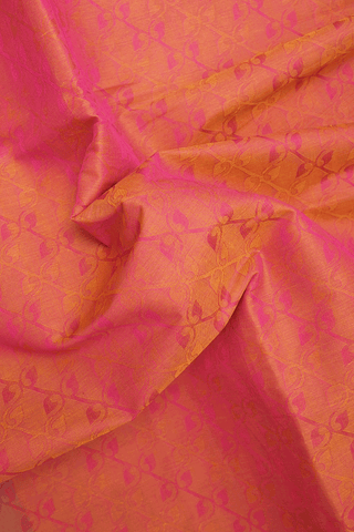 Threadwork Design Pinkish Orange Coimbatore Cotton Saree