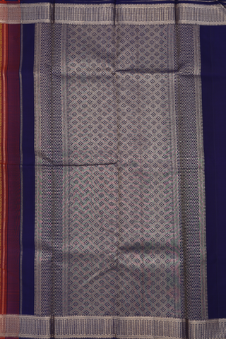 Kanchipuram Silk Saree In Brick Red With Jacquard Pattern