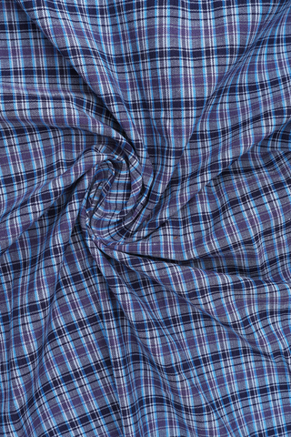 Regular Collar Checks Design Shades Of Blue Cotton Shirt