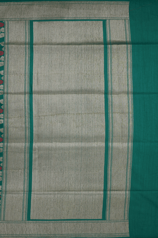 Floral Jaal Design Forest Green Tussar Banarasi Silk Saree