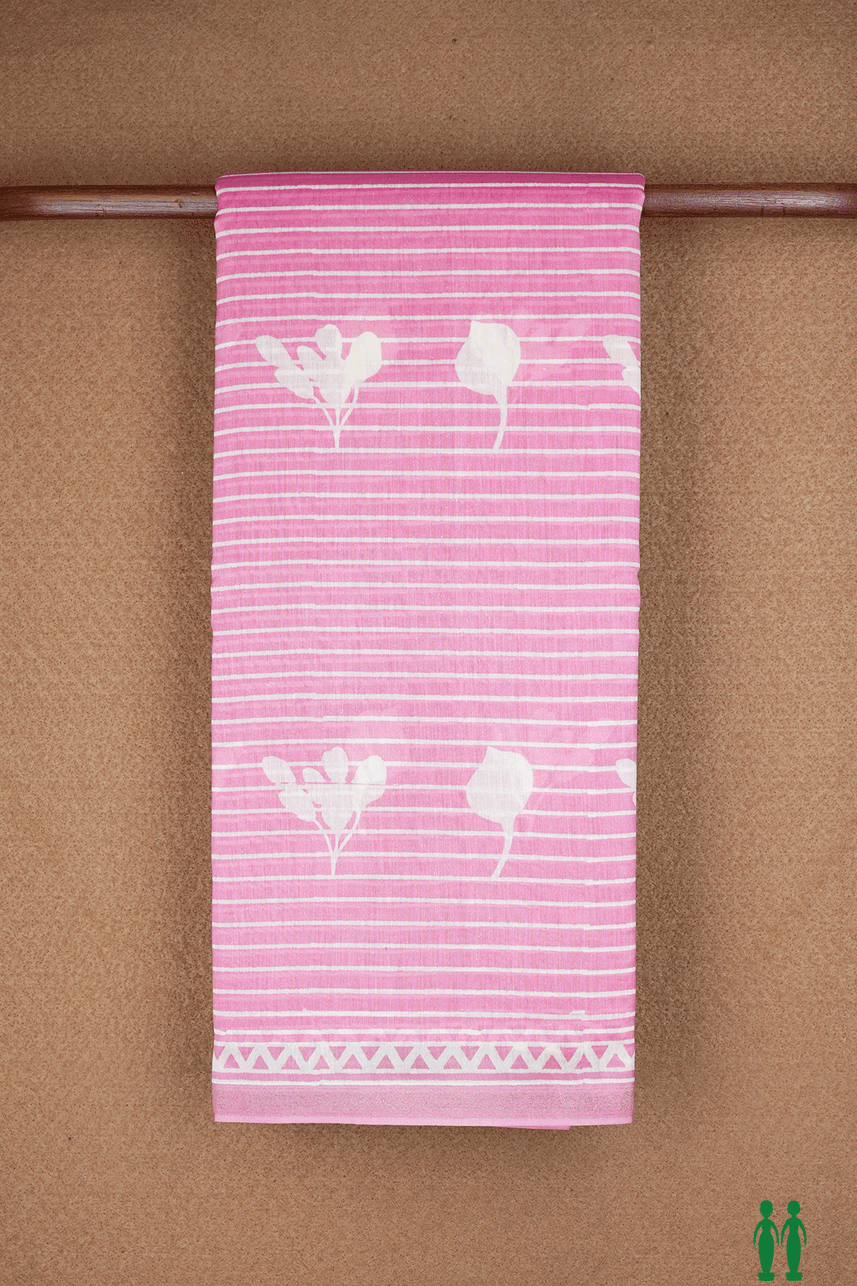 Half And Half Design Rose Pink Chanderi Cotton Saree