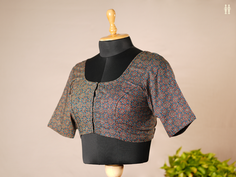 Floral Design Multicolor Ajrakh Cotton Readymade Blouse