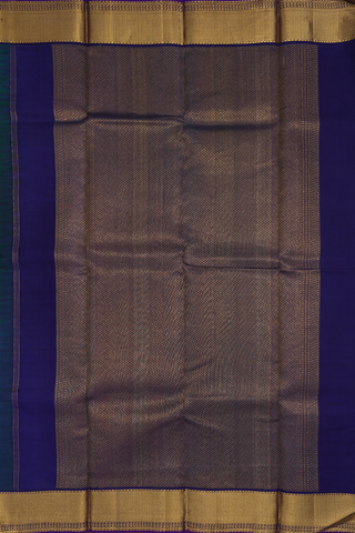 Kanchipuram Silk Saree In Dark Green With Vanasingaram Design