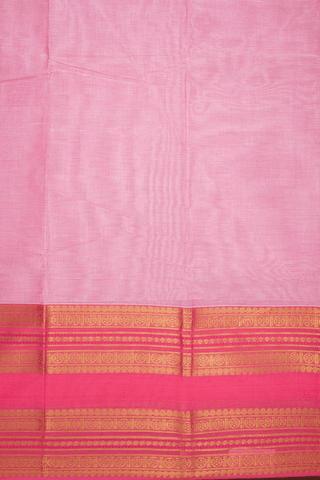 Ganga Jamuna Border Pastel Pink Chettinadu Cotton Saree