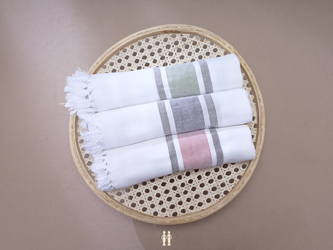 Multicolor Set Of 3 Cotton Towels