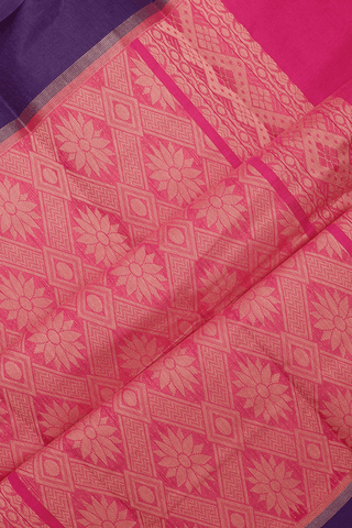 Threadwork Motifs Magenta Kanchi Cotton Saree