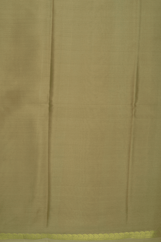 Mysore Silk Saree In Plain Beige With Paisley Zari Border