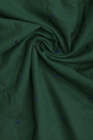 Round Neck Threadwork Buttis Green Cotton Long Kurta