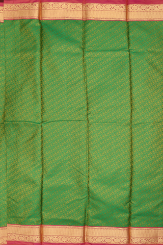 Kanchipuram Silk Saree In Light Green With Jacquard Pattern