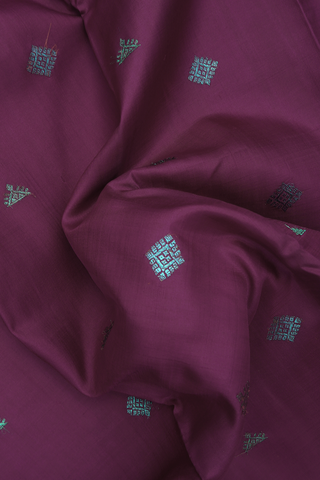 Kanchipuram Silk Saree In Plum Purple With Buttas