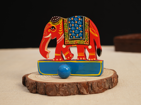 Handicraft Wooden Elephant Wall Hanger With 1 Hook