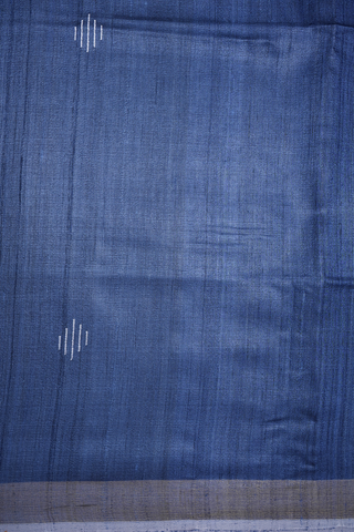 Threadwork Motifs Space Blue Jute Saree