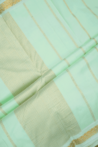 Zari Border Plain Pale Green Kanchipuram Silk Saree