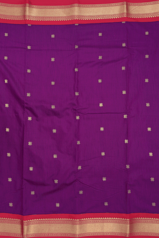 Apoorva Cotton Saree In Purple Rose With Star Zari Buttas