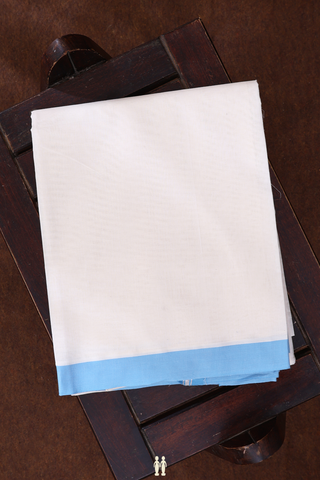 Contrast Border Off White Cotton Dhoti