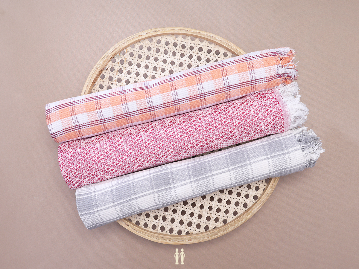 Multicolor Set Of 3 Cotton Towels