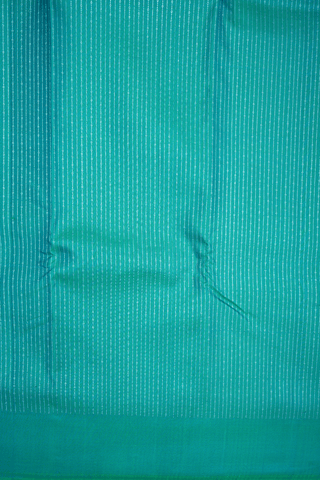 Zari Stripes Design Sea Blue Kanchipuram Silk Saree