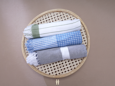 Multicolor Set Of 3 Cotton Towels