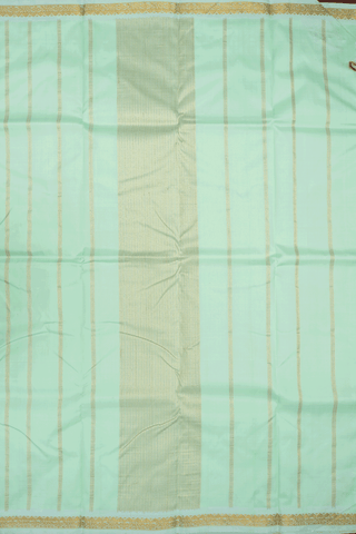 Zari Border Plain Pale Green Kanchipuram Silk Saree