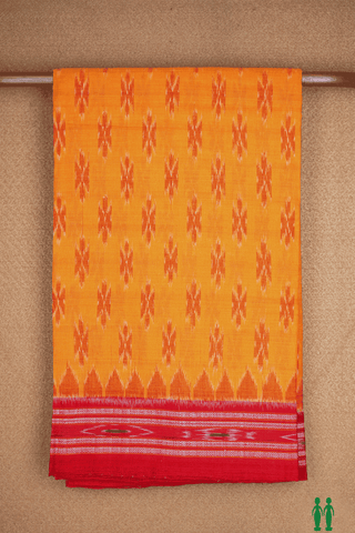 Allover Buttas Royal Orange Pochampally Cotton Saree