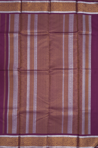 Kanchipuram Silk Saree In Plum Purple With Buttas