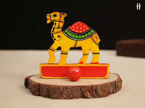 Handicraft Wooden Camel Wall Hanger With 1 Hook