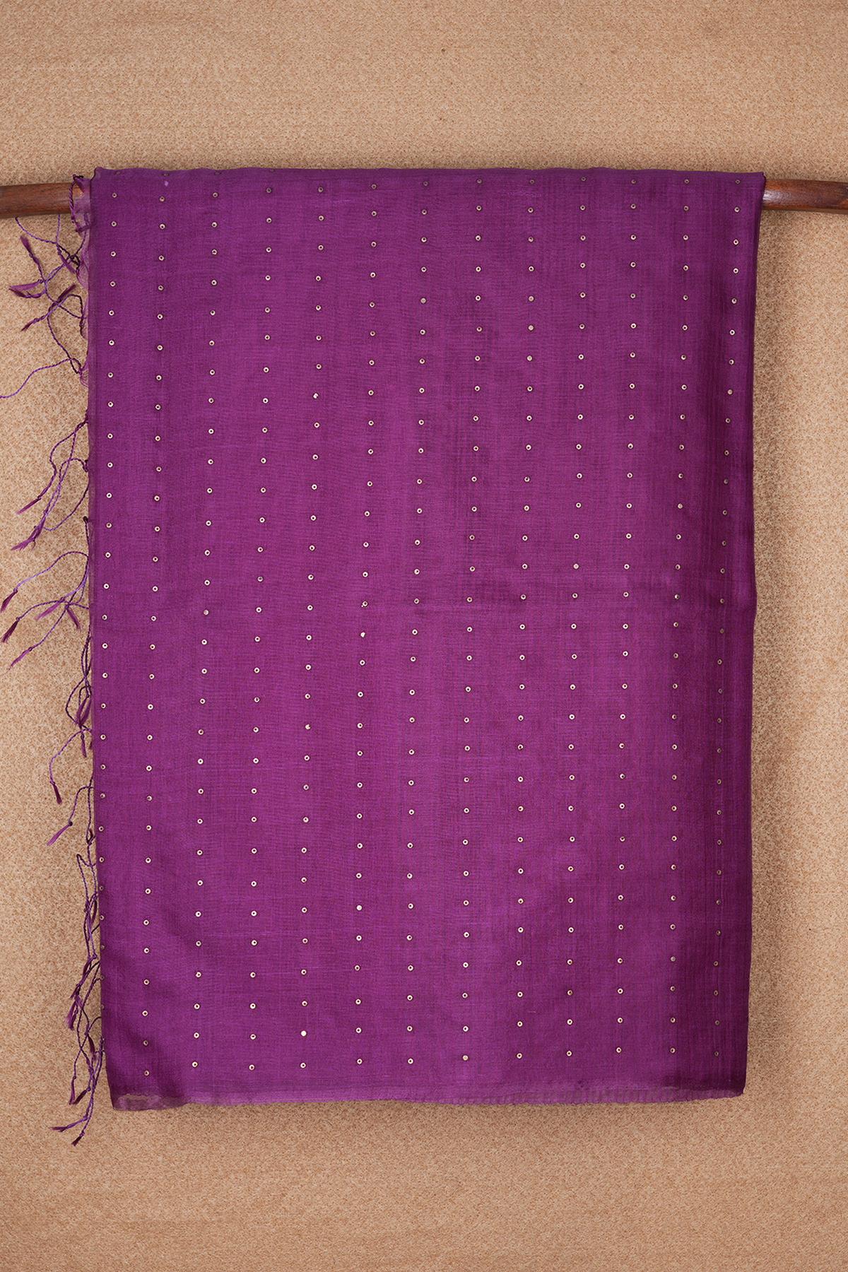 Chamki Work Grape Purple Jute Saree