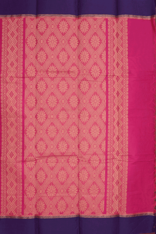 Threadwork Motifs Magenta Kanchi Cotton Saree