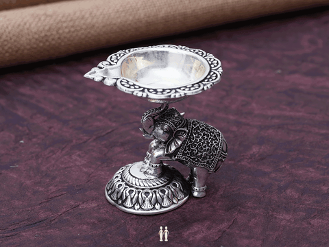 Elephant lamp In Pure Silver Idol