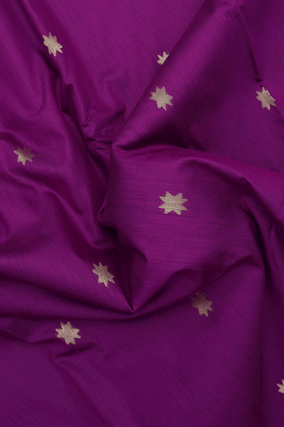 Apoorva Cotton Saree In Purple Rose With Star Zari Buttas