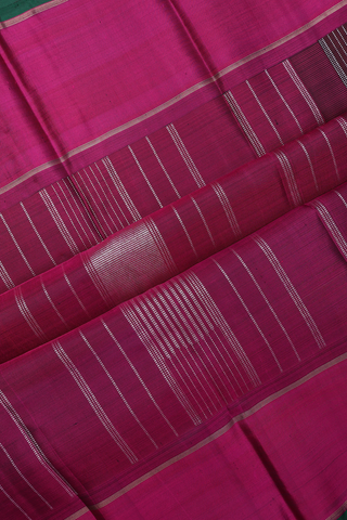 Zari Stripes Design Grey And Brown Kanchipuram Silk Saree