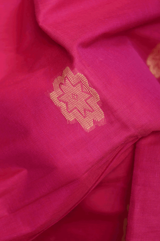 Threadwork Motifs Magenta Kanchi Cotton Saree