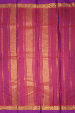 Floral Zari Border Plain Regal Purple Kanchipuram Silk Saree